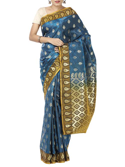 zari motifs banarasi saree with blouse - 12428143 - Very Small Image - 1