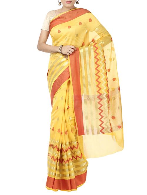 zari motifs woven saree with blouse - 12428153 - Very Small Image - 1
