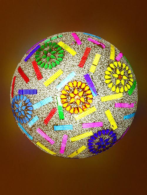 somil multicolor ceiling lamp decorative with colourfull chips & beads designe no_0065 - 12429271 - Very Small Image - 1