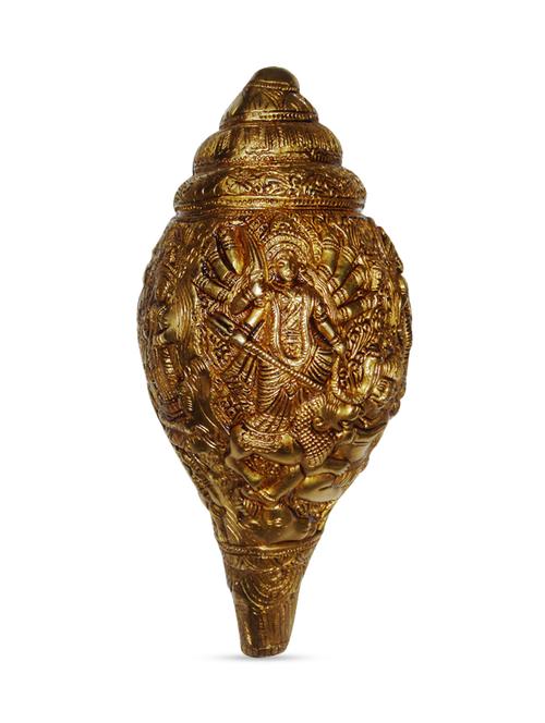 gold goddess durga brass conch - 1242945 - Very Small Image - 1