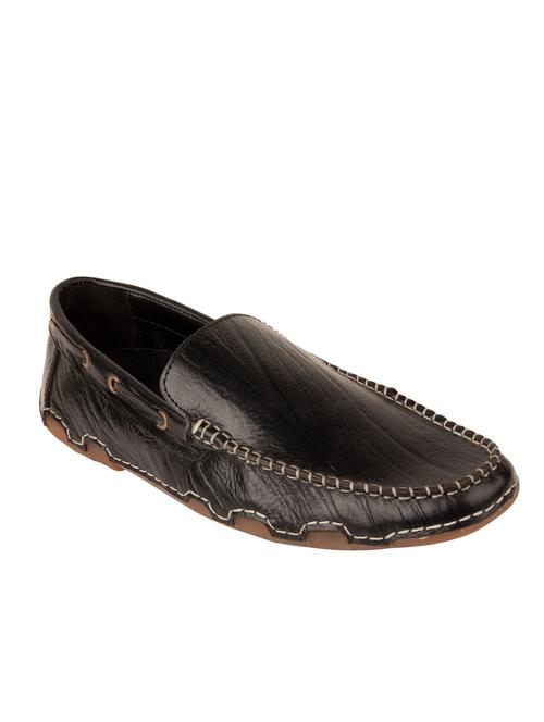black leather slip on loafers - 12430439 - Very Small Image - 1