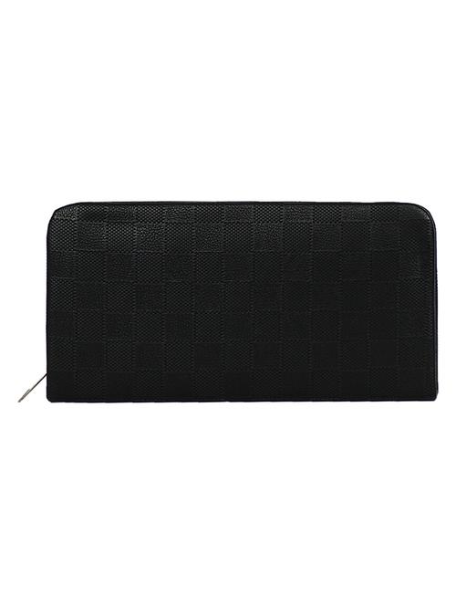 black synthetic leather textured clutch - 12431211 - Very Small Image - 1