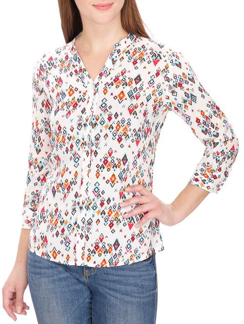 white printed cotton shirt - 12431943 - Very Small Image - 1