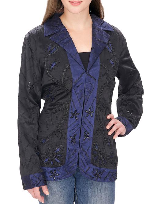 black embellished silk blend blazer - 12431948 - Very Small Image - 1