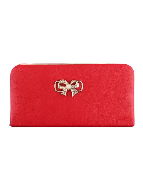 red synthetic leather clutch - 12432202 - Very Small Image - 1
