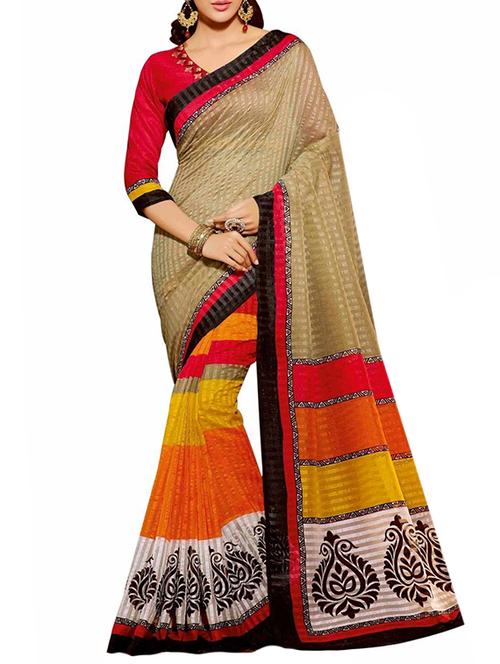 red colored bhagalpuri art silk saree with blouse - 12432822 - Very Small Image - 1