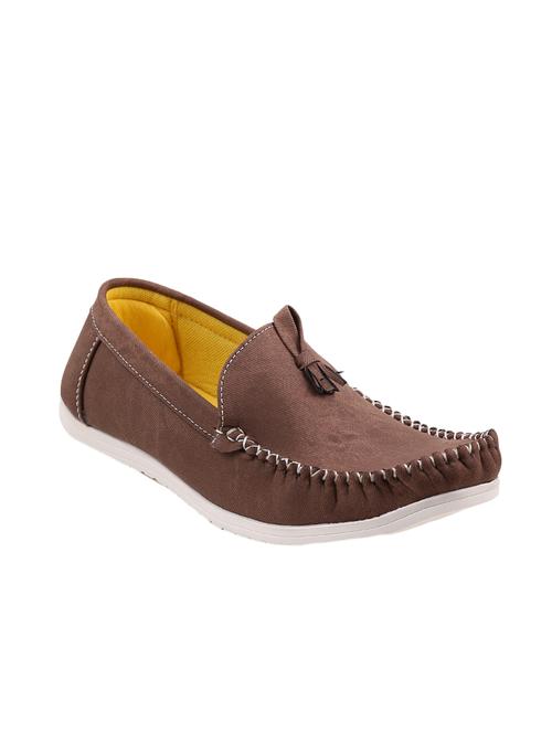 brown synthetic slip on loafers - 12435023 - Very Small Image - 1