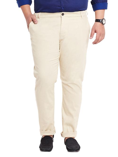 beige cotton chinos casual trousers - 12435743 - Very Small Image - 1