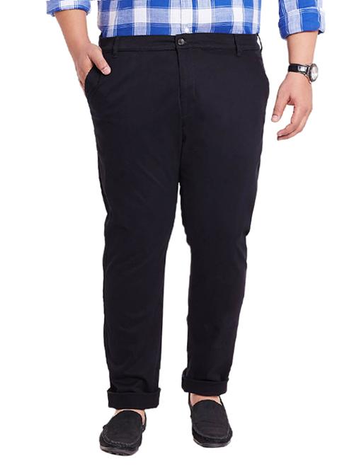 black cotton chinos casual trousers - 12435762 - Very Small Image - 1