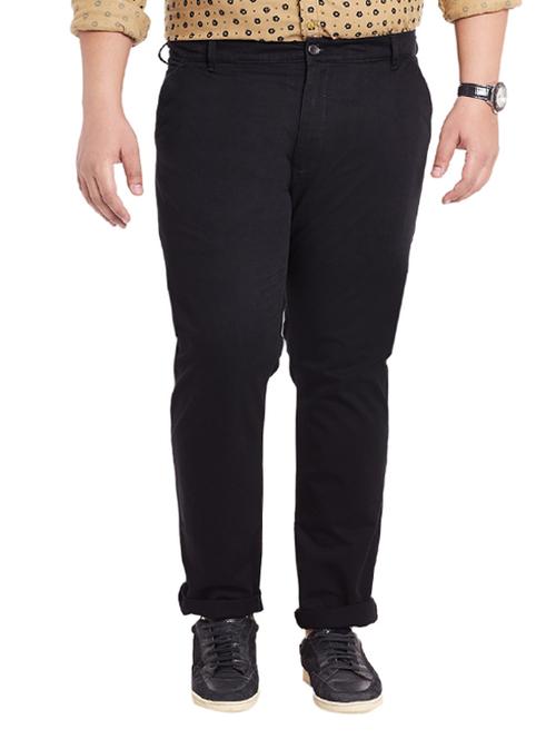 black cotton chinos casual trousers - 12435768 - Very Small Image - 1