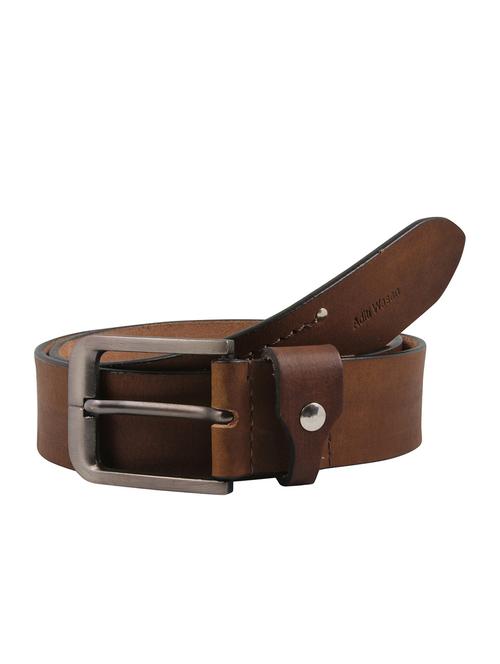 tan pin buckle leather belt - 12436901 - Very Small Image - 1