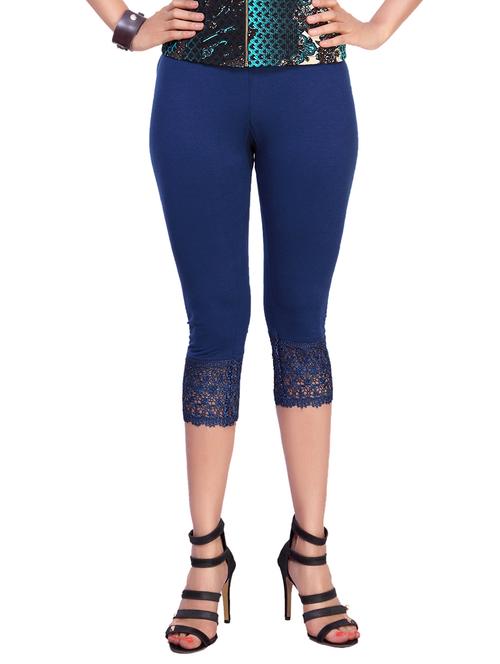 dark blue cotton capri leggings - 12437104 - Very Small Image - 1