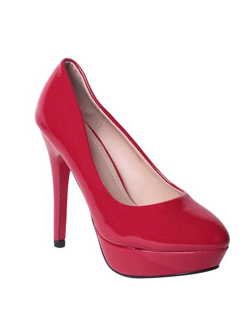 red pu platforms pumps - 12437157 - Very Small Image - 1