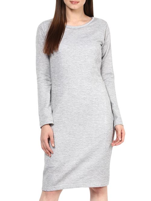 round neck solid sheath dress - 12437431 - Very Small Image - 1