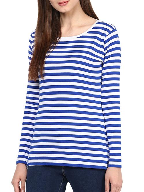 striped round neck tee - 12437436 - Very Small Image - 1