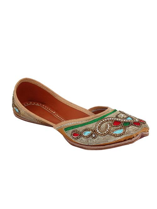 gold slip on mojari - 12442631 - Very Small Image - 1