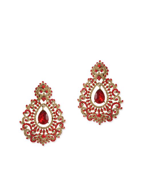 red metal drop earring - 12442794 - Very Small Image - 1
