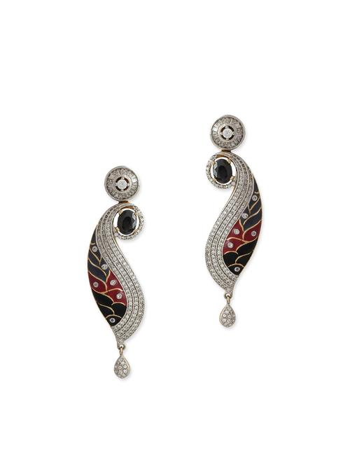 multi silver plated drop earring - 12442801 - Very Small Image - 1