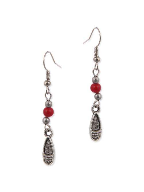 silver metal drop earring - 12442881 - Very Small Image - 1