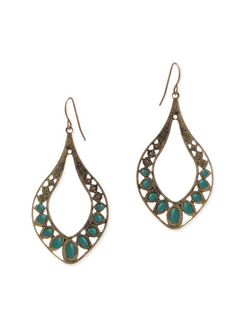 antique bronze metal drop earring - 12442959 - Very Small Image - 1