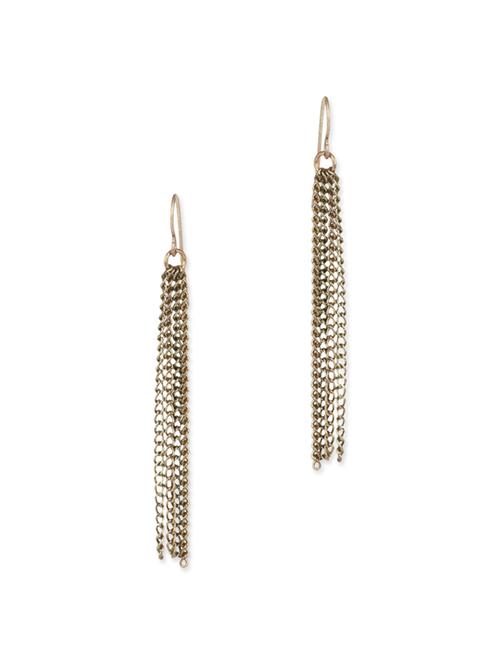 gold metal drop earring - 12442982 - Very Small Image - 1