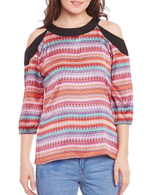 pink printed satin top - 12444599 - Very Small Image - 1