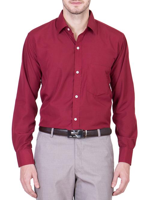 red cotton formal shirt - 12444711 - Very Small Image - 1