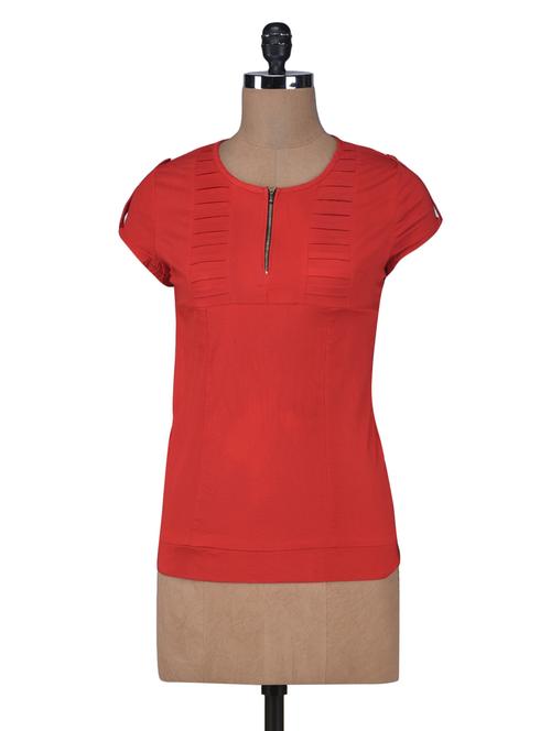 red cotton spandex plain top - 1244759 - Very Small Image - 1