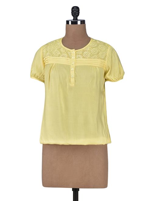 yellow rayon plain top - 1244774 - Very Small Image - 1