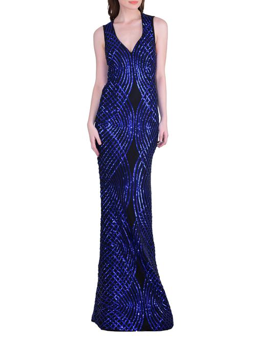 black sequined spandex gown dress - 12449015 - Very Small Image - 1