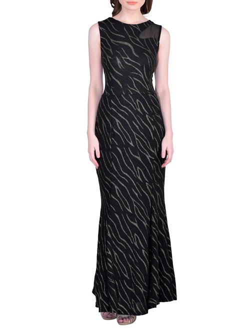 black spandex gown dress - 12449031 - Very Small Image - 1