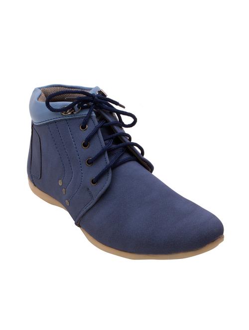 blue synthetic lace up boots - 12450480 - Very Small Image - 1