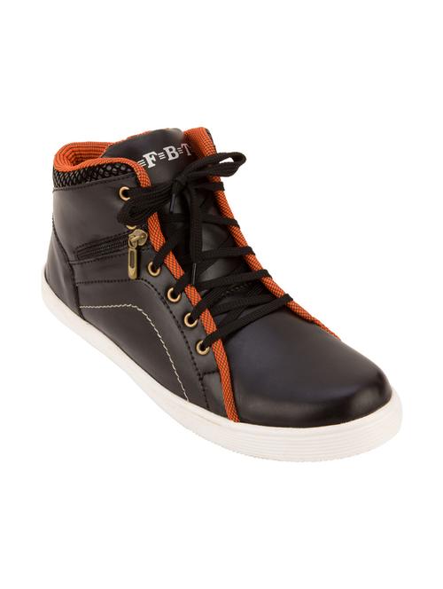 black synthetic lace up sneakers - 12450490 - Very Small Image - 1