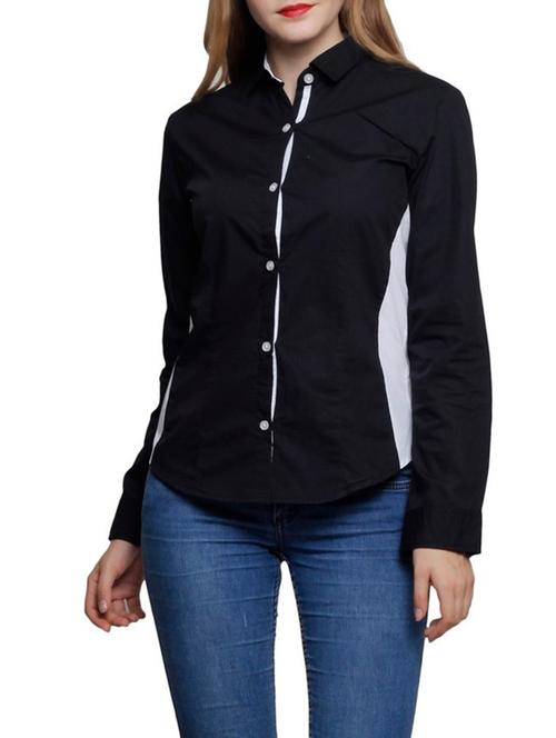 black cotton regular shirt - 12450974 - Very Small Image - 1