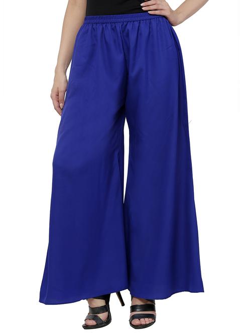 blue crepe palazzos - 12453205 - Very Small Image - 1