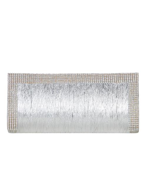 silver leatherette embellished clutch - 12453466 - Very Small Image - 1