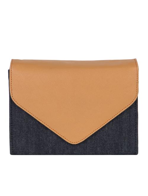 Blue canvas clutch cum sling - 12453470 - Very Small Image - 1
