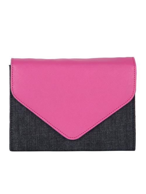 Blue leatherette clutch cum sling - 12453472 - Very Small Image - 1