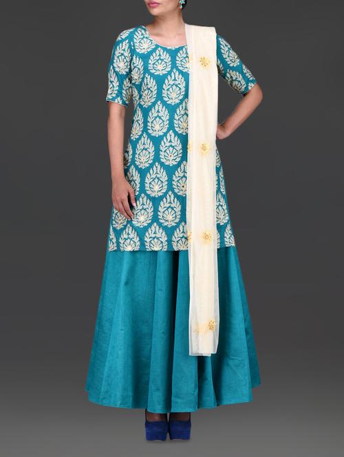 blue embellished pure georgette lehenga set - 1245370 - Very Small Image - 1