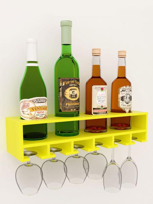 yellow wooden 4 bottle wine rack - 1245708 - Very Small Image - 1