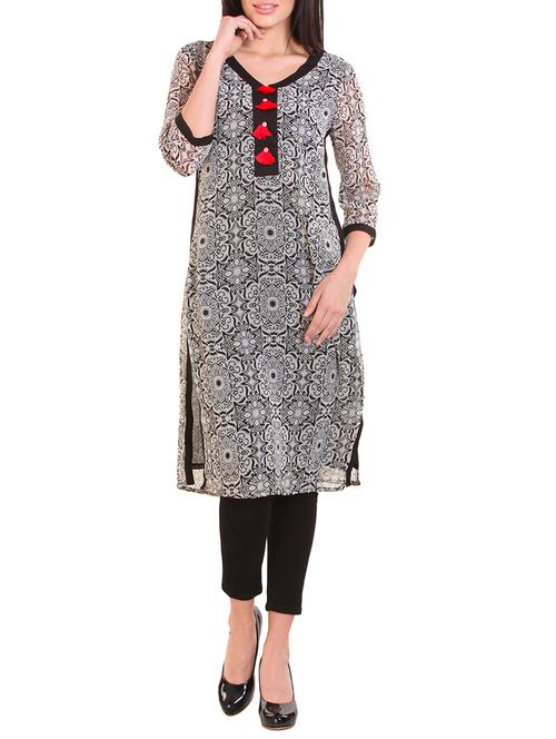 black straight kurti - 12457507 - Very Small Image - 1