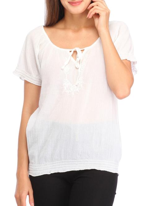 white cotton top - 12458348 - Very Small Image - 1