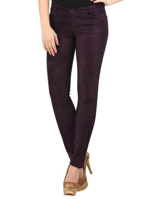 solid purple corduroy trouser - 12458922 - Very Small Image - 1