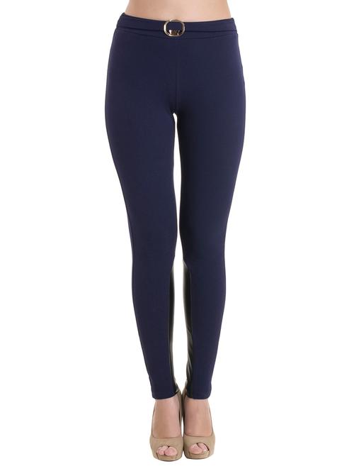 navy blue polyester jegging - 12461929 - Very Small Image - 1