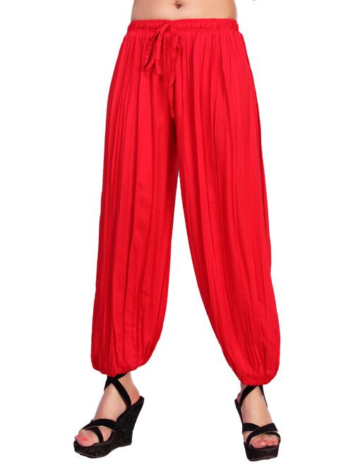 red cotton harem salwars - 12462684 - Very Small Image - 1