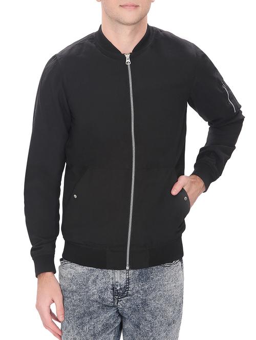 black polyester casual jacket - 12462698 - Very Small Image - 1