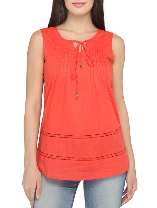 orange viscose regular top - 12463885 - Very Small Image - 1