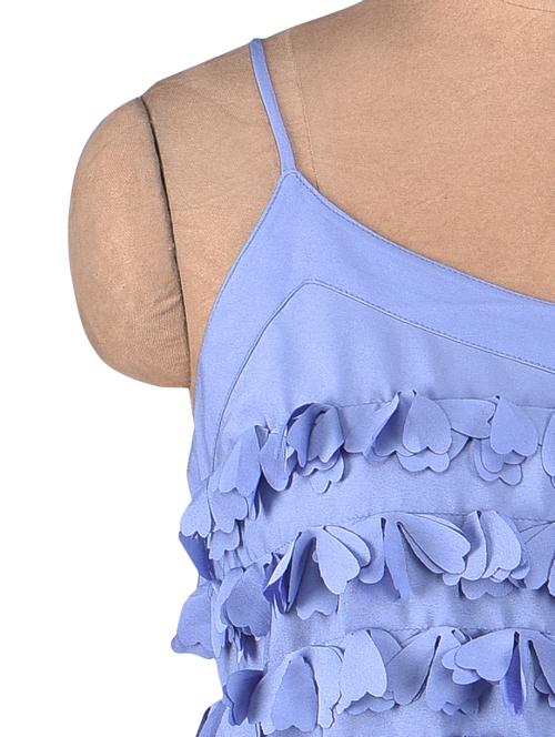 Blue Polycrepe Appliqué Top - 1246520 - Very Small Image - 1