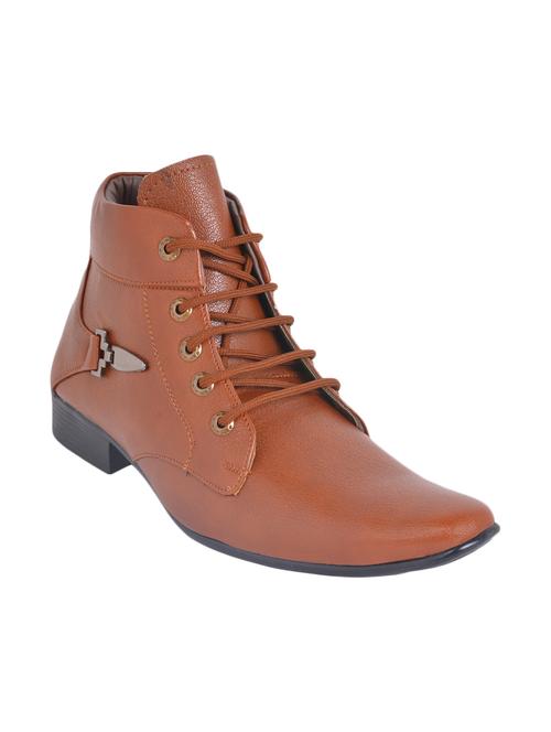 tan leatherette lace up derby - 12468505 - Very Small Image - 1