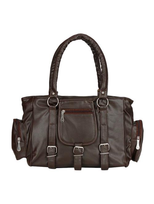 brown synthetic leather handbag - 12470831 - Very Small Image - 1